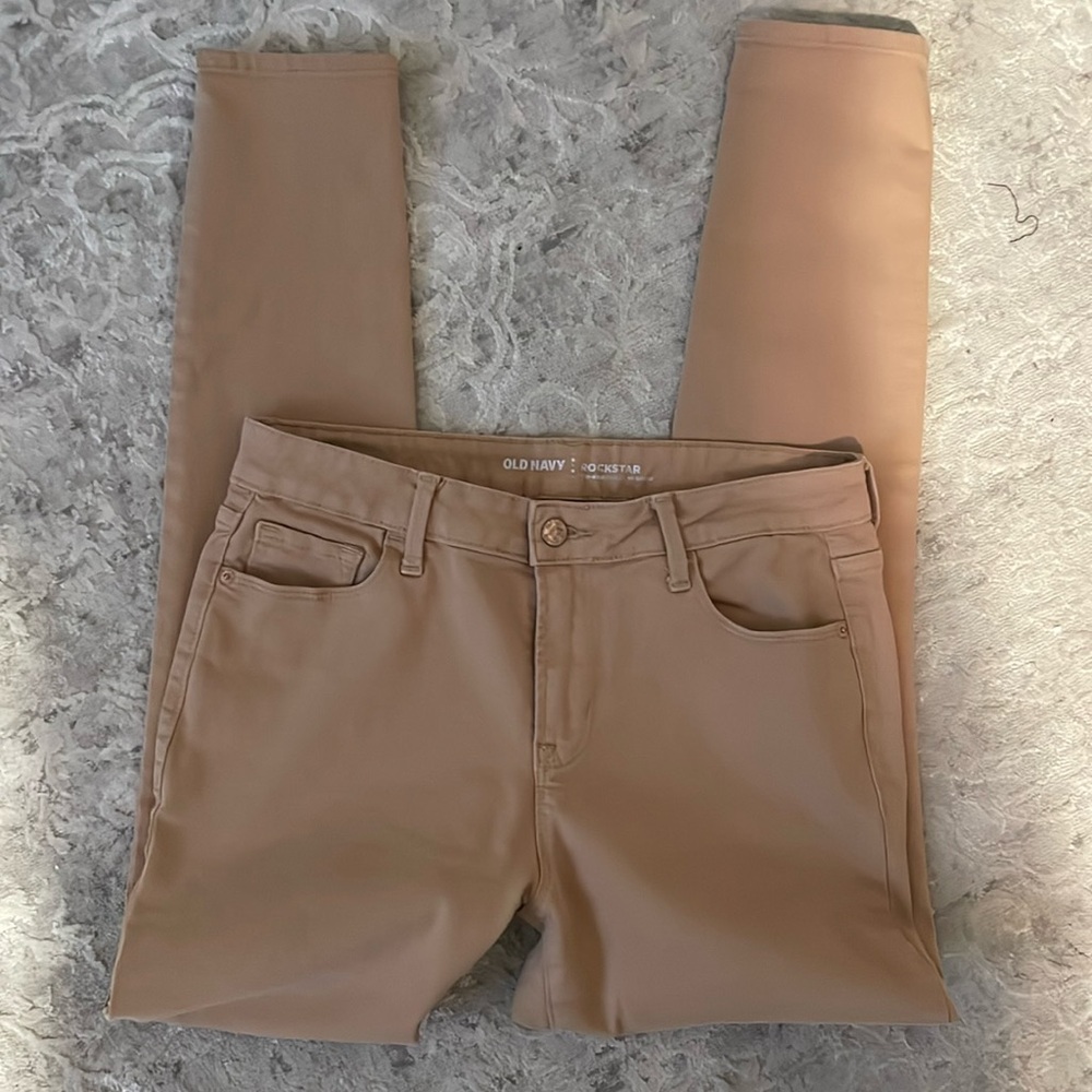 Tan skinny jean pants